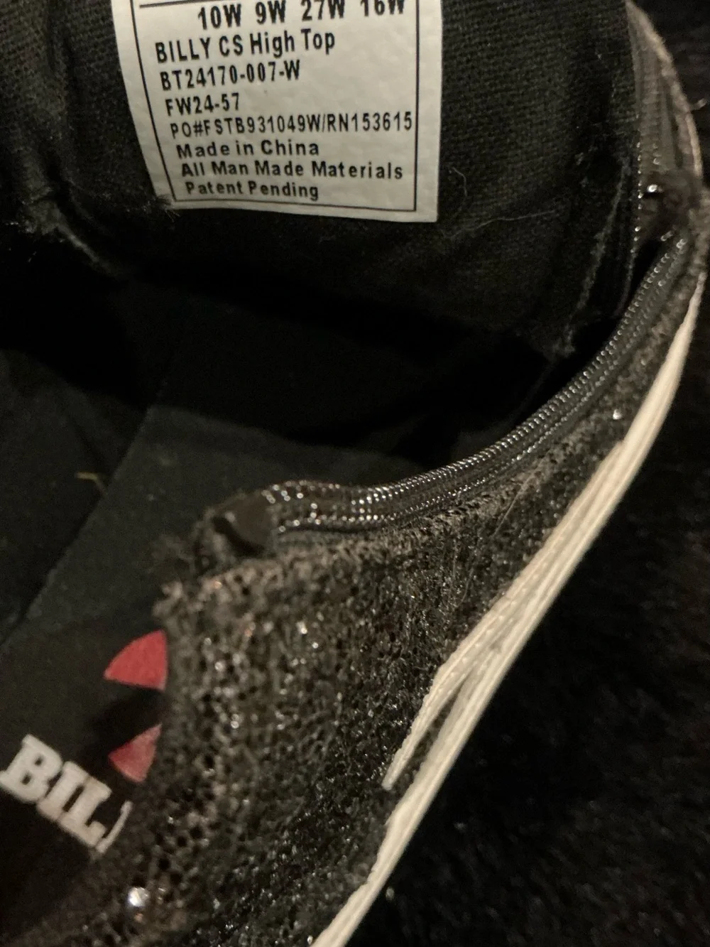 Billy Children’s Black Glitz CS High Top